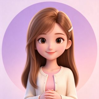 温柔知性人设小糖的Q版头像